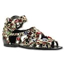 Sandalias raras de Chanel 11A Paris-Byzance gladiador con piedras multicolores, talla EU 39.