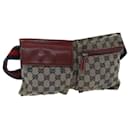 GUCCI GG Canvas Sherry Line Waist bag Beige Red Navy 28566 auth 69450 - Gucci