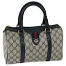 GUCCI GG Supreme Sherry Line Hand Bag PVC Navy Red 40 02 006 auth 69897 - Gucci