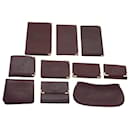 CARTIER Wallet Leather 10Set Wine Red Auth bs12960 - Cartier