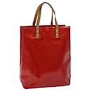 LOUIS VUITTON Monogram Vernis Reade MM Hand Bag Red M91086 LV Auth bs13168 - Louis Vuitton