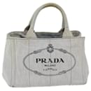 PRADA Canapa PM Hand Bag Canvas Gray Auth yk11442 - Prada