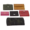 PRADA Key Case Wallet Safiano leather 6Set Black Pink Brown Auth bs12981 - Prada