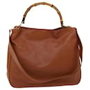 GUCCI Bamboo Shoulder Bag Leather 2way Brown Auth 70243 - Gucci