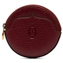 Cartier Round Zip Coin Wallet Coin Case Leather in