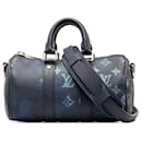 Louis Vuitton Blue Taurillon Ink Watercolor Keepall Bandouliere XS