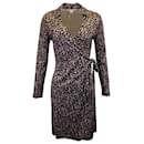 Diane von Furstenberg Kira Leopard-Print Wrap Dress in Brown Silk - Diane Von Furstenberg