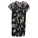 Red Valentino Floral Print May Lily Mini Dress in Black Polyester