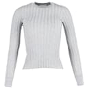 Altuzarra Fitted Ribbed Long Sleeve Sweater in Grey Wool
