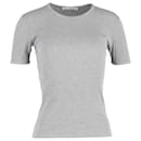 Camiseta ajustada de canalé de algodón gris de Acne Studios