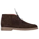 Loro Piana Urban Walk Lace-Up Boots in Brown Suede