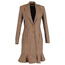 Altuzarra Plaid Single-Breasted Coat in Brown Cotton