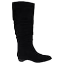 Tod's Slouchy Knee Boots in Black Suede