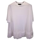 T-shirt Simone Rocha con bordi in pizzo in cotone bianco