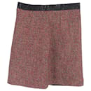 Sandro Mini Skirt in Red Wool