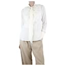 Blouse chemise à volants en dentelle crème - taille UK 6 - Ermanno Scervino