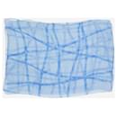 Blue printed sheer silk scarf - Hermès