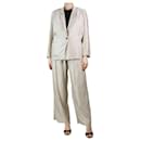 Cream striped blazer and wide-leg trousers set - size - Forte Forte