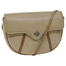 Christian Dior Shoulder Bag Leather Beige Auth bs13271