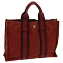 HERMES Fourre Tout PM Hand Bag Canvas Red Auth mr029 - Hermès