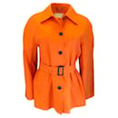 Prada Orange Belted Short Trench Coat - Autre Marque