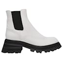 Wander Chelsea Boots in White Leather - Alexander Mcqueen