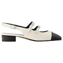 Aprikosenpumps - Carel - Leder - Beige/Schwarze Farbe