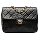 Chanel Black Square Classic Quilted Lambskin Flap