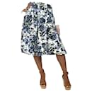 Blue and white floral pleated midi skirt - size UK 14 - Erdem
