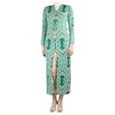 Green jacquard knit midi dress - size UK 8 - Etro