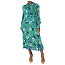 Green and blue floral printed midi dress - size - Erdem