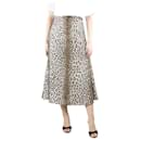 Leopard print A-line midi skirt - size UK 10 - Autre Marque