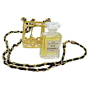 CHANEL Perfume Necklace Gold CC Auth ar11598b - Chanel