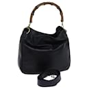 GUCCI Bamboo Shoulder Bag Leather 2way Black Auth 66948 - Gucci
