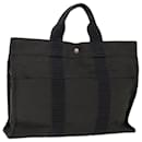 HERMES Her Line MM Tote Bag Canvas Gray Auth 69965 - Hermès