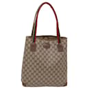 GUCCI GG Supreme Web Sherry Line Tote Bag PVC Beige Rouge Vert Auth 69746 - Gucci