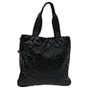 CHANEL COCO Mark Tote Bag Patent leather Black CC Auth bs13114 - Chanel