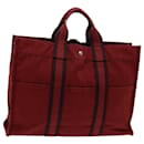 HERMES Fourre Tout MM Hand Bag Canvas Red Auth mr043 - Hermès