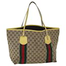 GUCCI GG Canvas Web Sherry Line Tote Bag Beige Red Green 211970 Auth yk11427 - Gucci