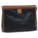 CELINE Clutch Bag Leather Black Auth yk11513 - Céline