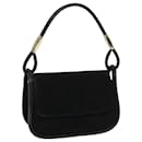 GUCCI Shoulder Bag Suede Black Auth 69773 - Gucci