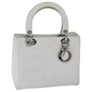 Christian Dior Lady Dior Canage Hand Bag Leather White Auth yk11531