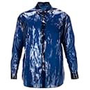 Camisa Pista com revestimento plástico Jil Sander em poliéster azul