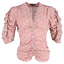 Isabel Marant Ruffled Blouse in Pink Cotton