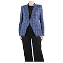 Blue double-breasted checkered jacket - size UK 10 - Veronica Beard