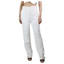 White straight-leg tailored trousers - size UK 12 - Autre Marque
