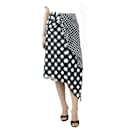 Black checkered asymmetric midi skirt - size UK 8 - Self portrait