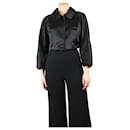 Black cropped satin jacket - size UK 12 - Dolce & Gabbana