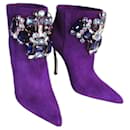 Dsquared2 purple suede and crystal boots