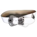Saint Laurent white leather belt